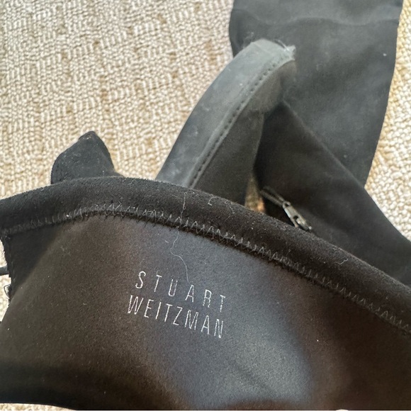 Stuart Weitzman Black Suede Over The Knee Platform 'Playtime' Boots | size 6.5 - Picture 9 of 10